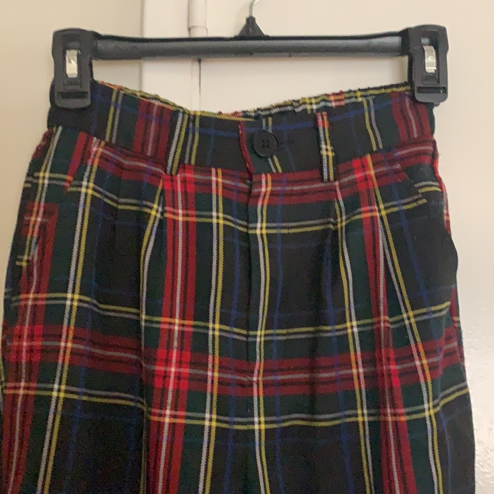 90s style high waist plaid checkered pants